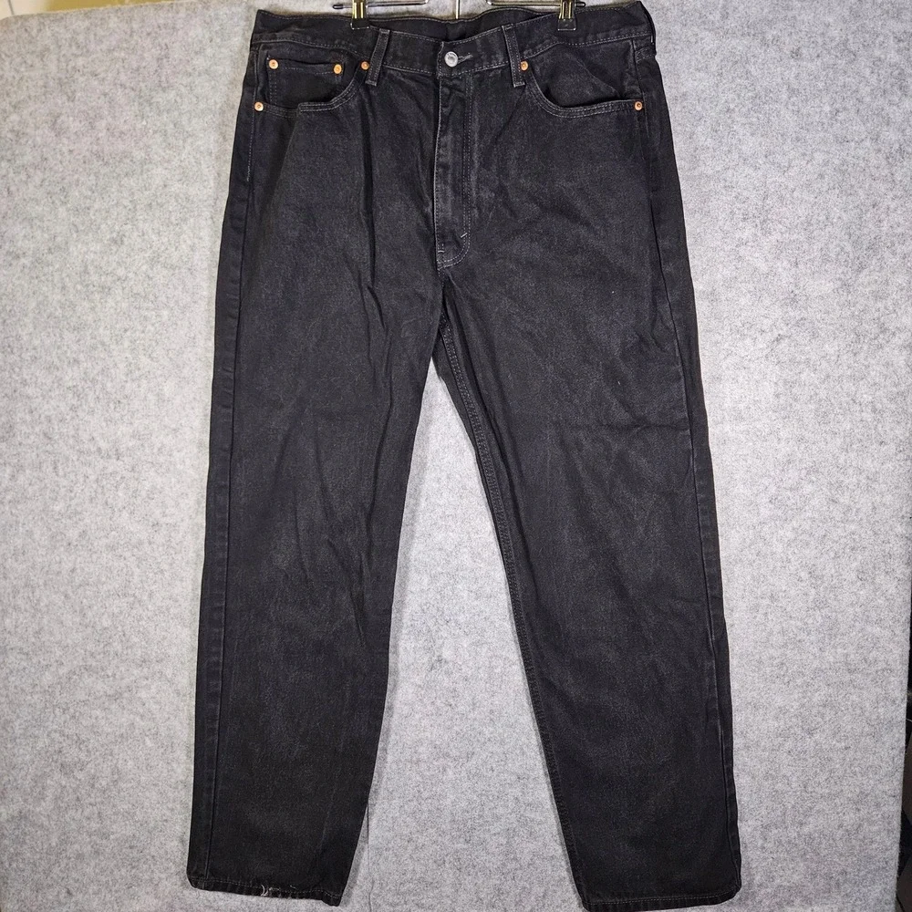 Levis Mens Black 550 Relaxed Fit Denim Jeans Casual Dad 40x34 (actual 40x31.5)